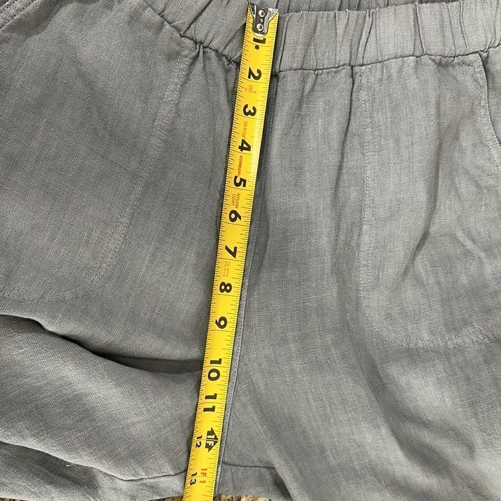 Sea Glass Lane Gray Linen Wide Leg Easy Long Pants Size M - Picture 12 of 12